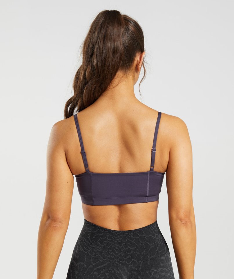 Women's Gymshark Legacy Bandeau Sports Bra Purple | NZ 9ADOLJ